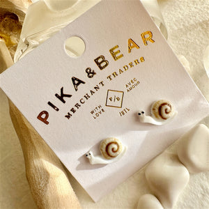 Pika & Bear "Helmi" Snail Stud Earrings