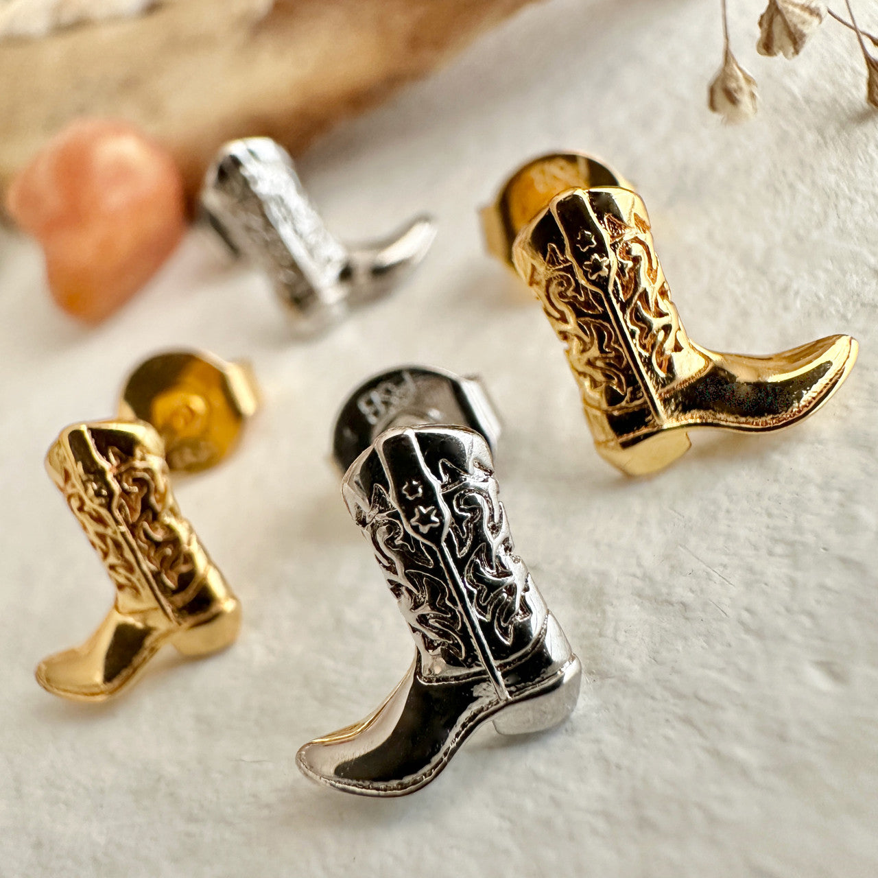 Pika & Bear Cowboy Boot Stud Earrings