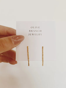 Olive Branch Jewelry Co. Sparkle Drop Chain Studs | Gold