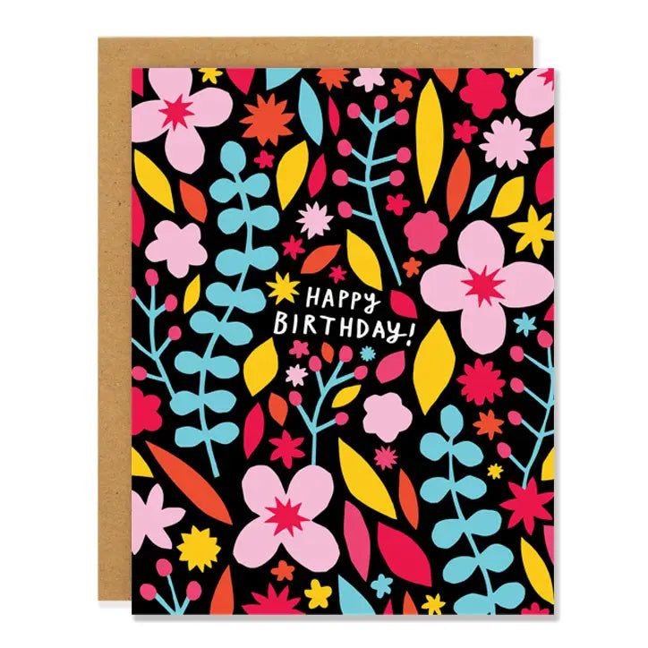Badger & Burke “Happy Birthday” Dark Floral Card