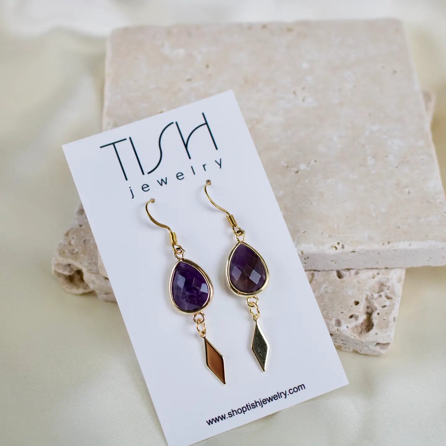 TISH “Aleena” Amethyst Teardrop Earrrings