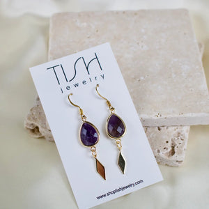 TISH “Aleena” Amethyst Teardrop Earrrings