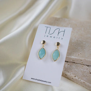 TISH “Gwen” Amazonite Drop Stud Earrrings