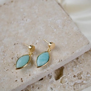 TISH “Gwen” Amazonite Drop Stud Earrrings