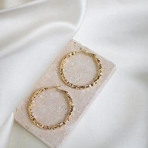 TISH “Kara” Textured Hoop Earrrings