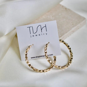 TISH “Kara” Textured Hoop Earrrings