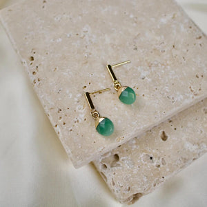 TISH “Leah” Green Aventurine Stud Earrrings