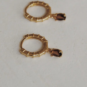 Olive Branch Jewelry & Co. Smokey Quartz Huggie Hoops