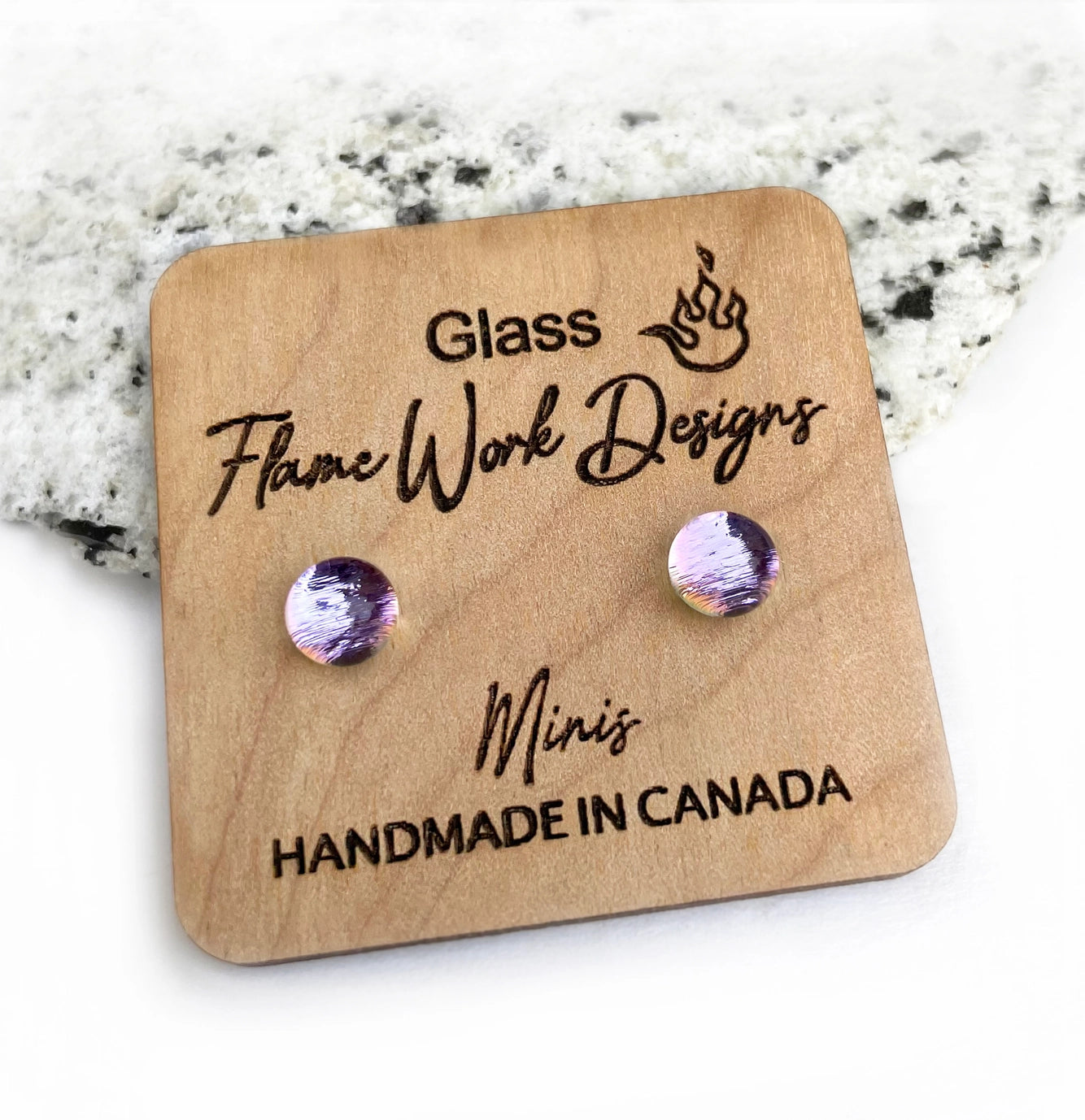 Flame Work Designs Dichroic Glass Mini Studs