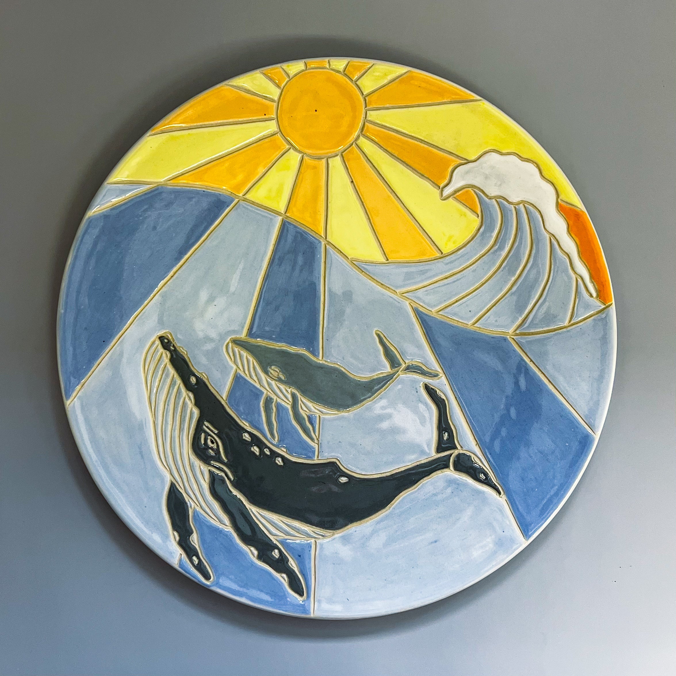 Pottery for Peace | Whales Decorative Plate