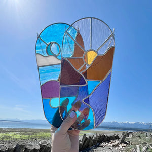 Half Moon Glass | Landscape Stained Glass Suncatcher