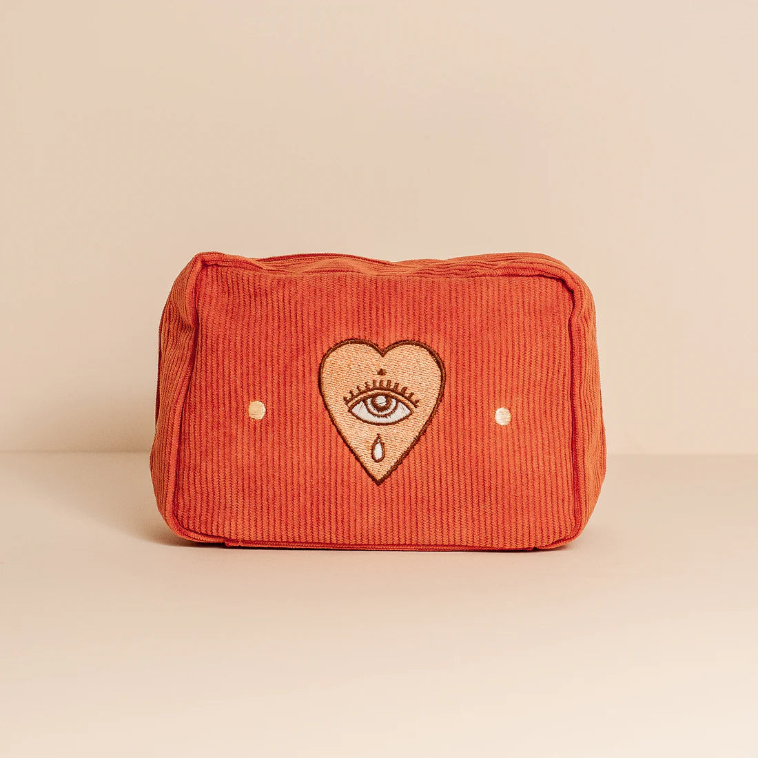 Cai & Jo | "Rust" Corduroy Makeup Bag