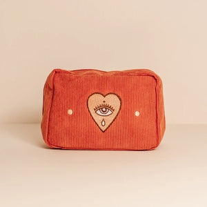 Cai & Jo | "Rust" Corduroy Makeup Bag
