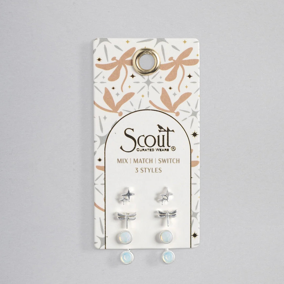 Scout | Stud Trio Jacket Set - Dragonfly, Opalite, Silver