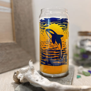 Bough & Antler "Orca & Waves" Double Sided Beer Glass