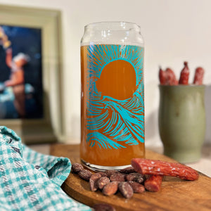 Bough & Antler "Orca & Waves" Double Sided Beer Glass