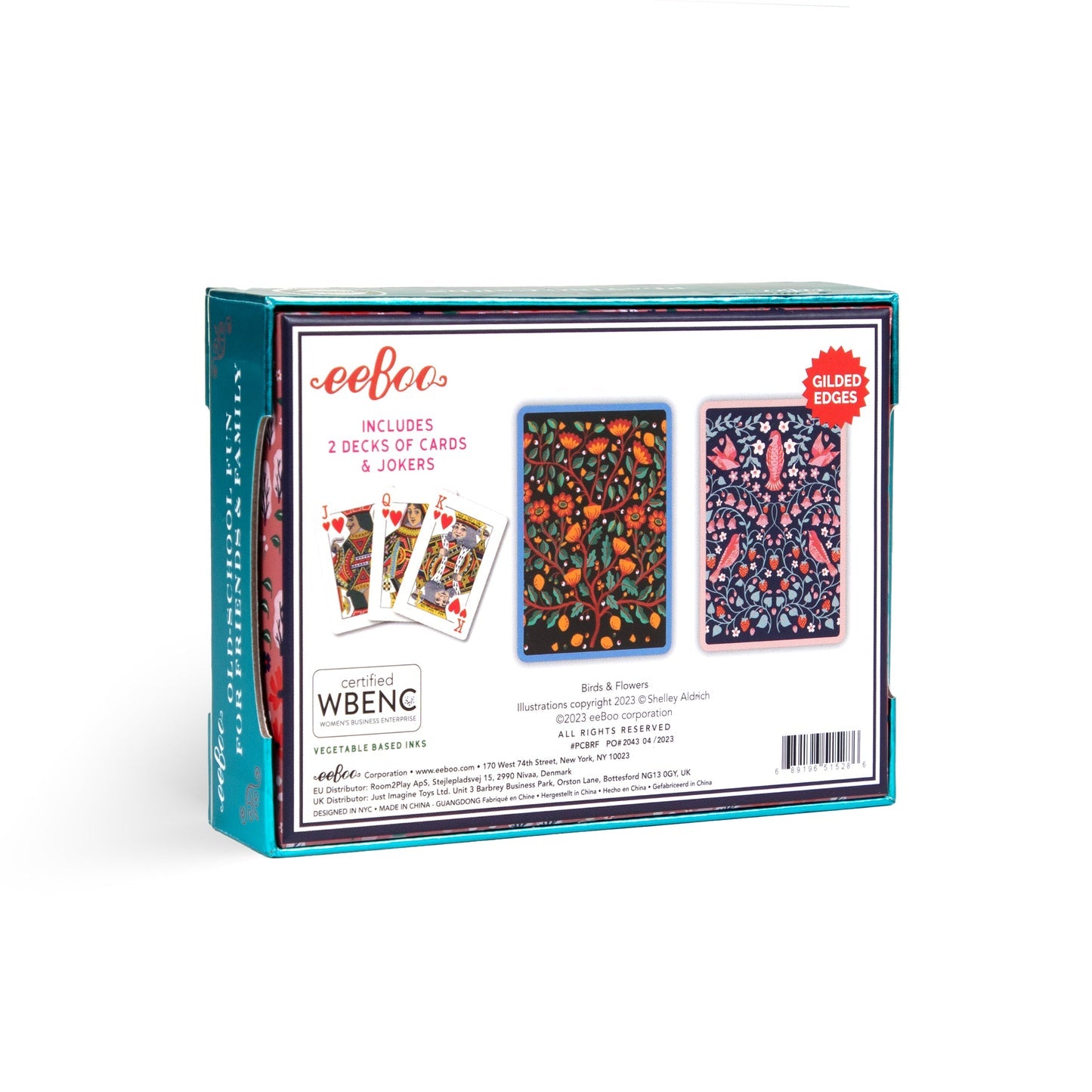 eeBoo "Birds and Flowers" Playing Cards
