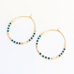 Sand and Sun Beaded Hoop Earrings