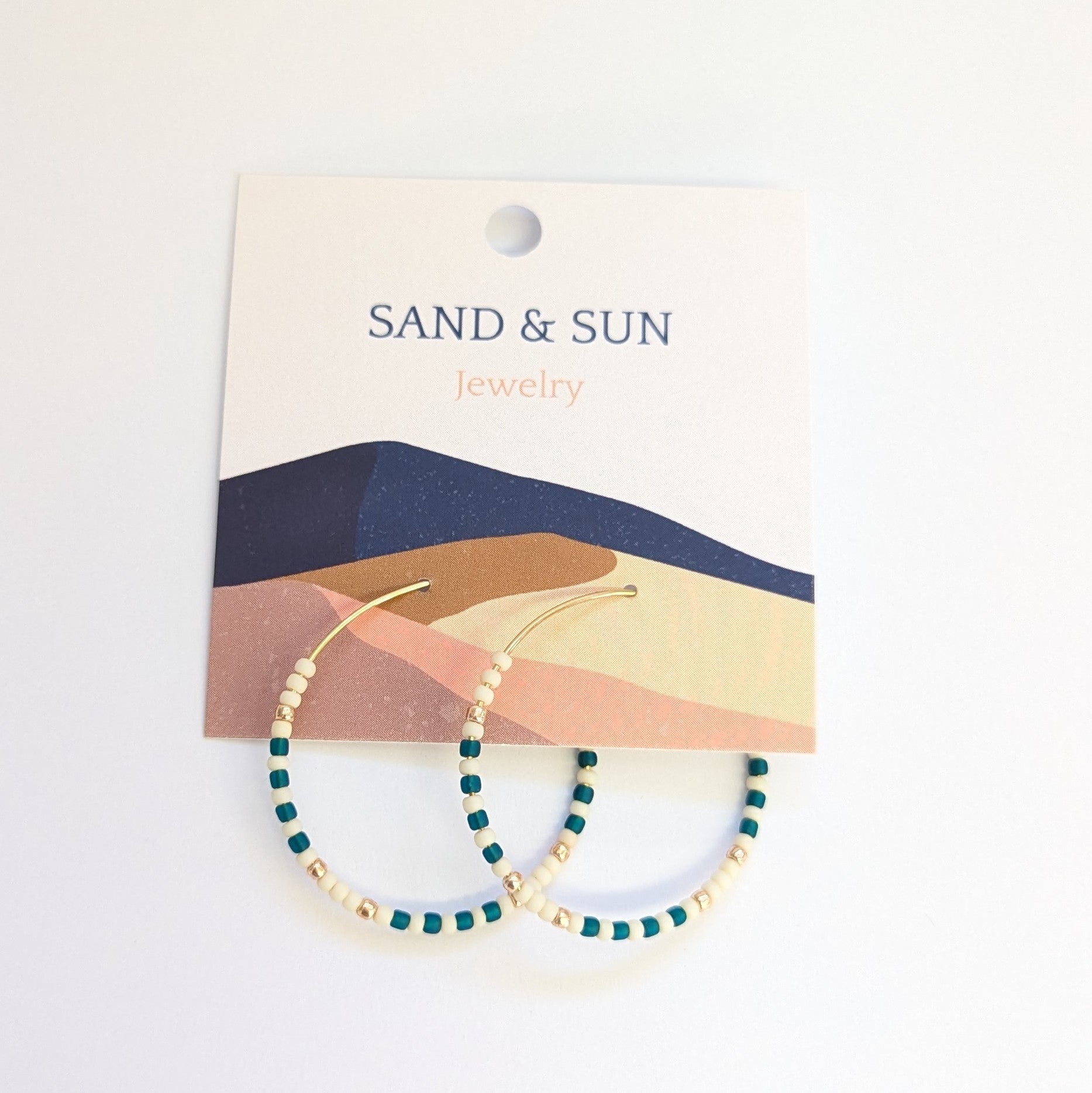 Sand and Sun Beaded Hoop Earrings