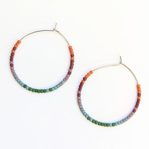 Sand and Sun Beaded Hoop Earrings