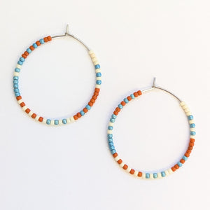 Sand and Sun Beaded Hoop Earrings