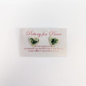 Pottery for Peace Heart Pottery Earrings