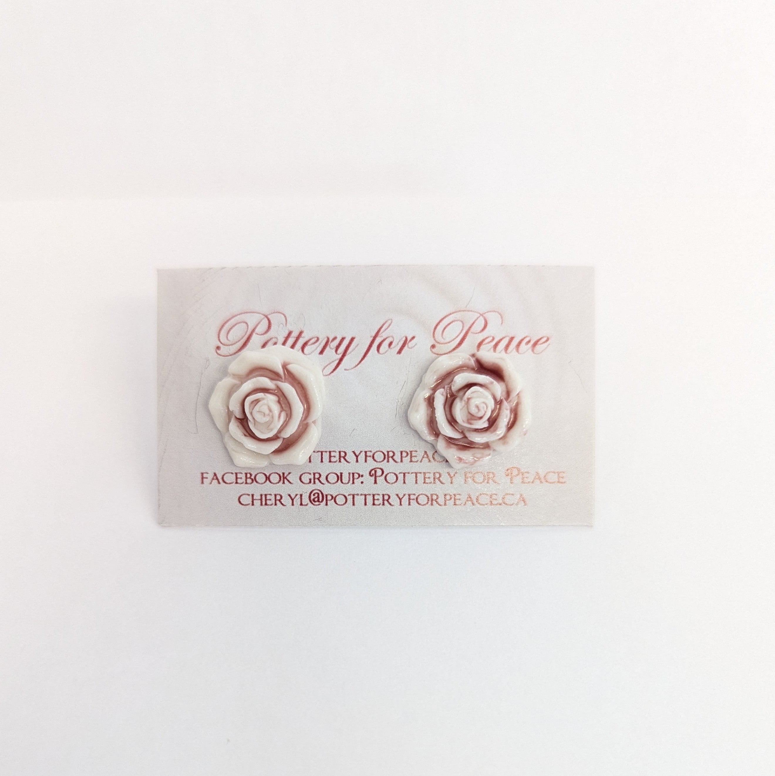 Pottery for Peace Rose Pottery Earrings