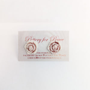 Pottery for Peace Rose Pottery Earrings