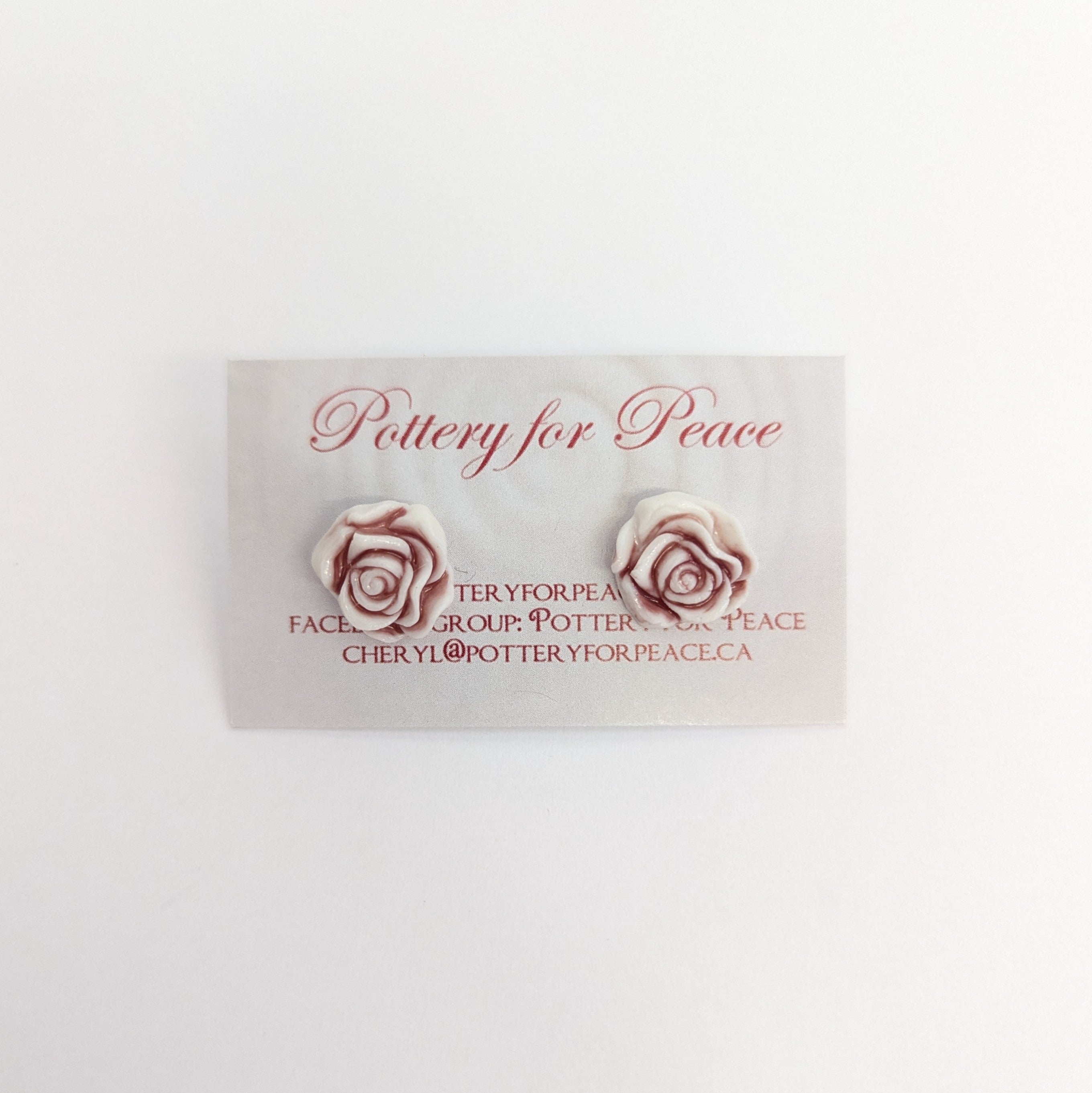 Pottery for Peace Rose Pottery Earrings