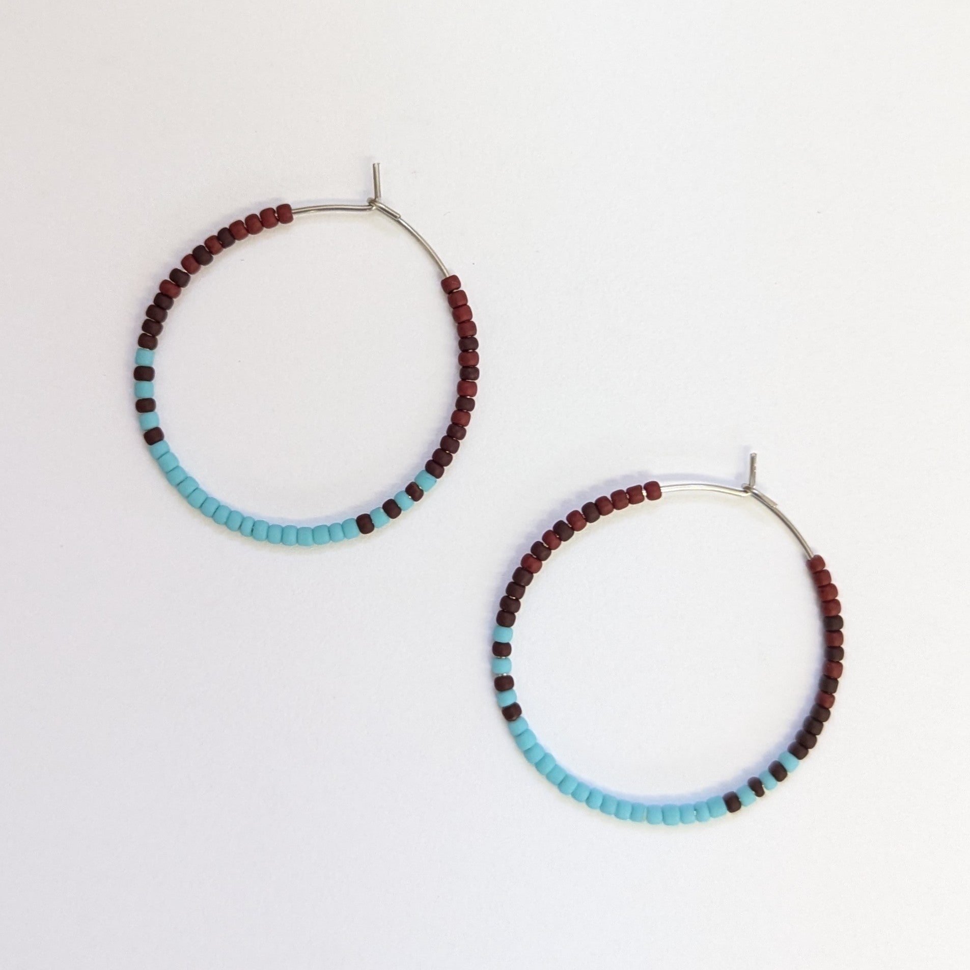 Sand and Sun Beaded Hoop Earrings