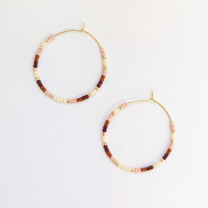 Sand and Sun Beaded Hoop Earrings