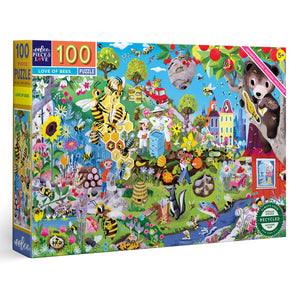 eeBoo  "Love of Bees" 100 Piece Puzzle