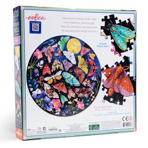 eeBoo "Moths" 500 Piece Round Puzzle
