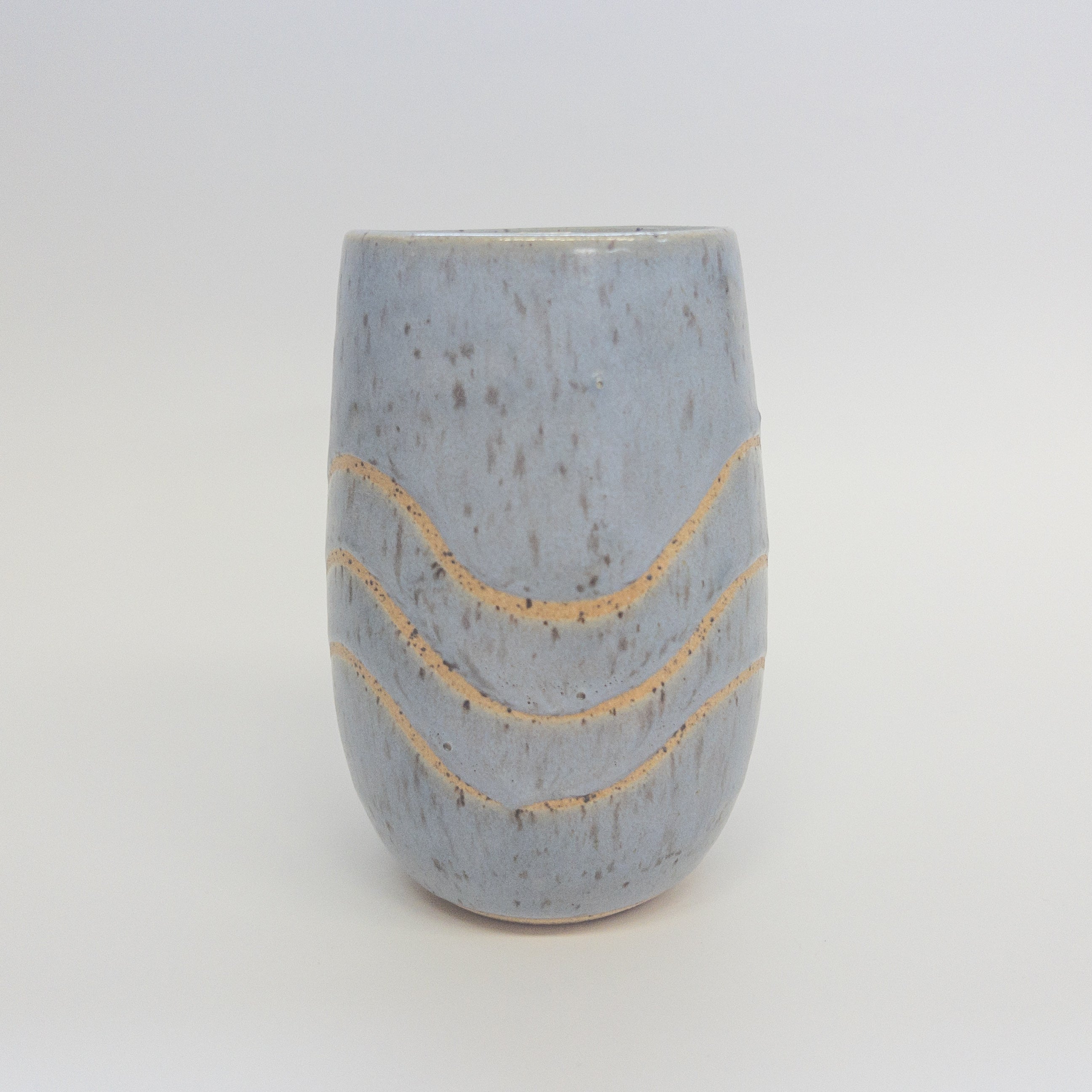 Pottery for Peace | Speckled Blue Wave Tumbler