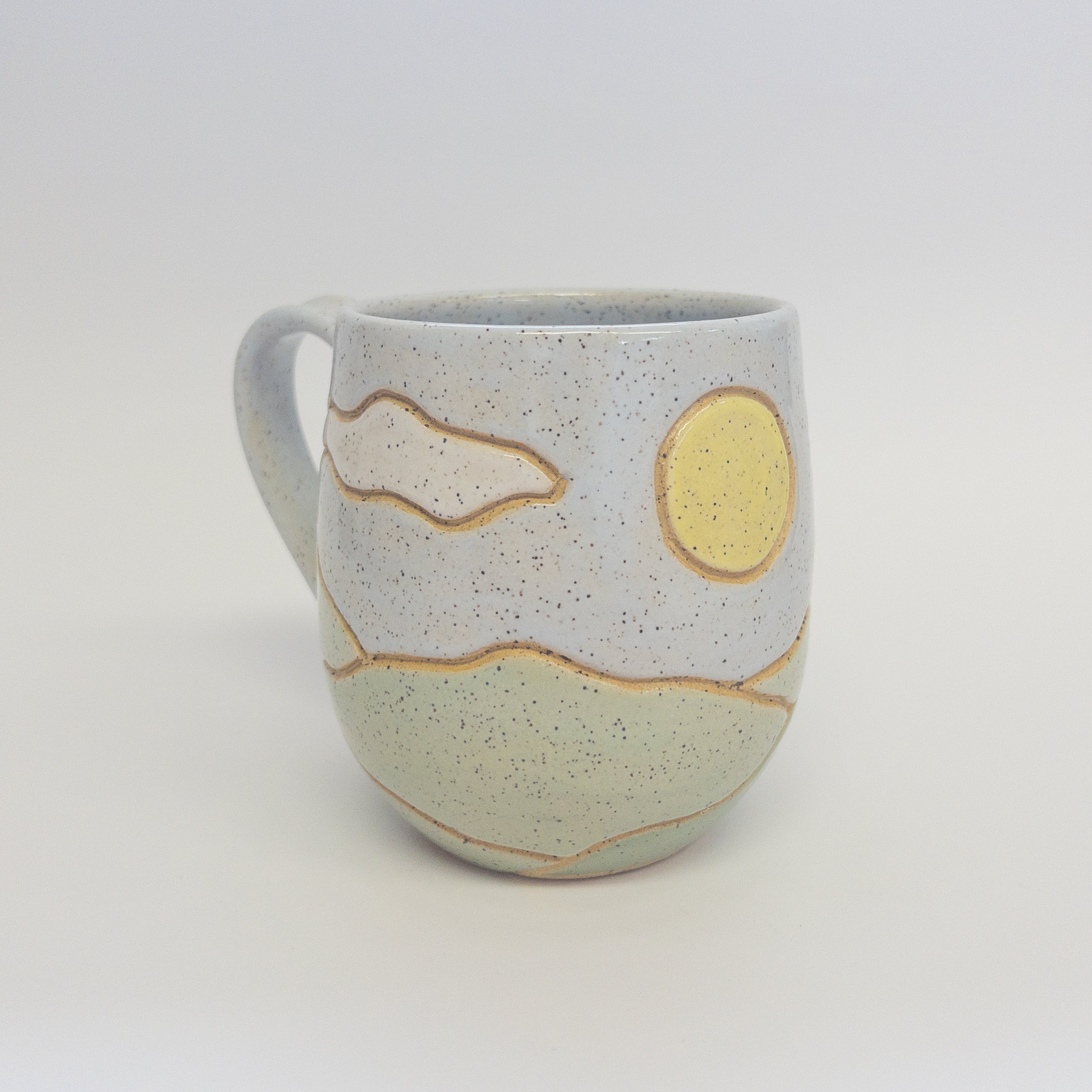 Pottery for Peace | Green Landscape Speckle Mugs