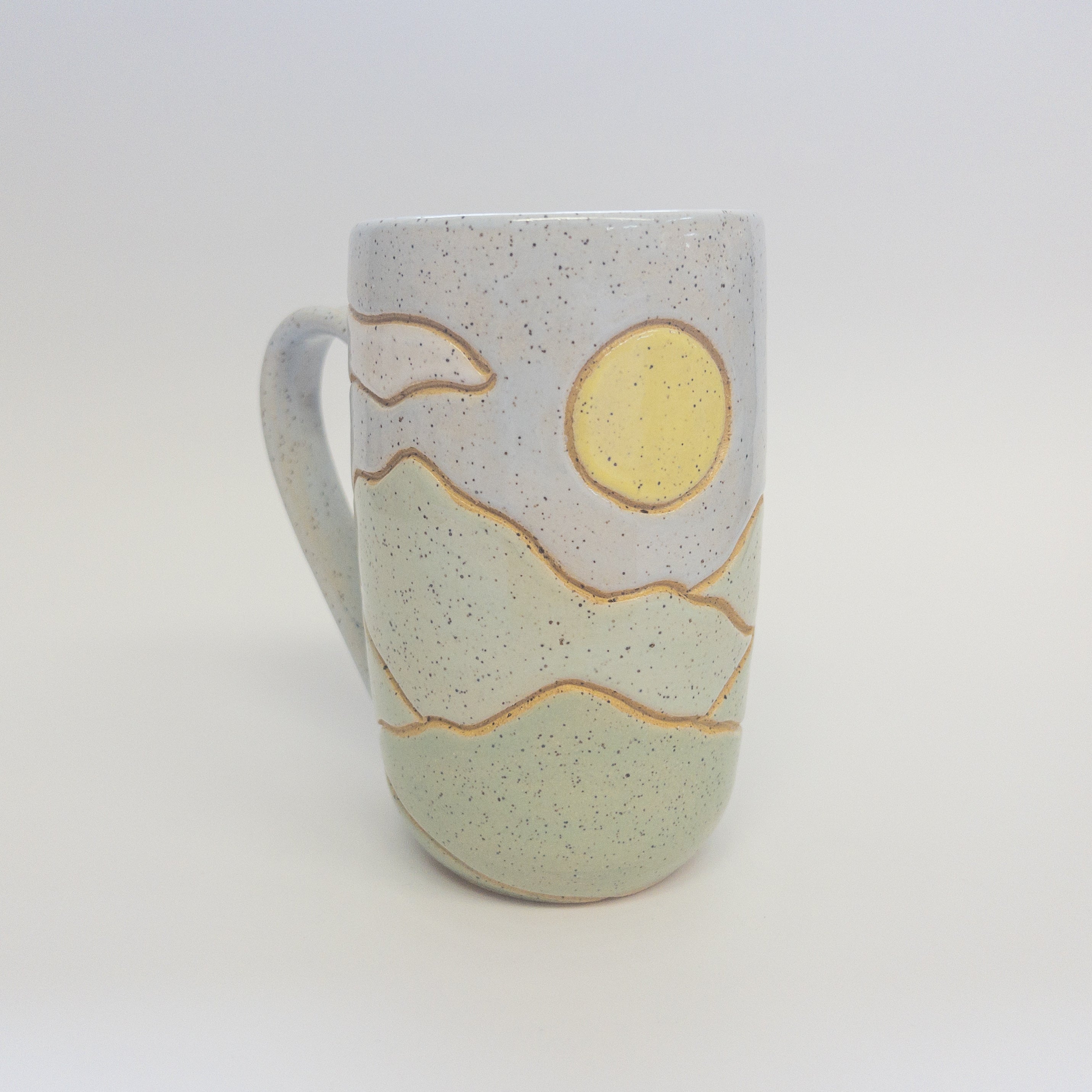 Pottery for Peace | Green Landscape Speckle Mugs