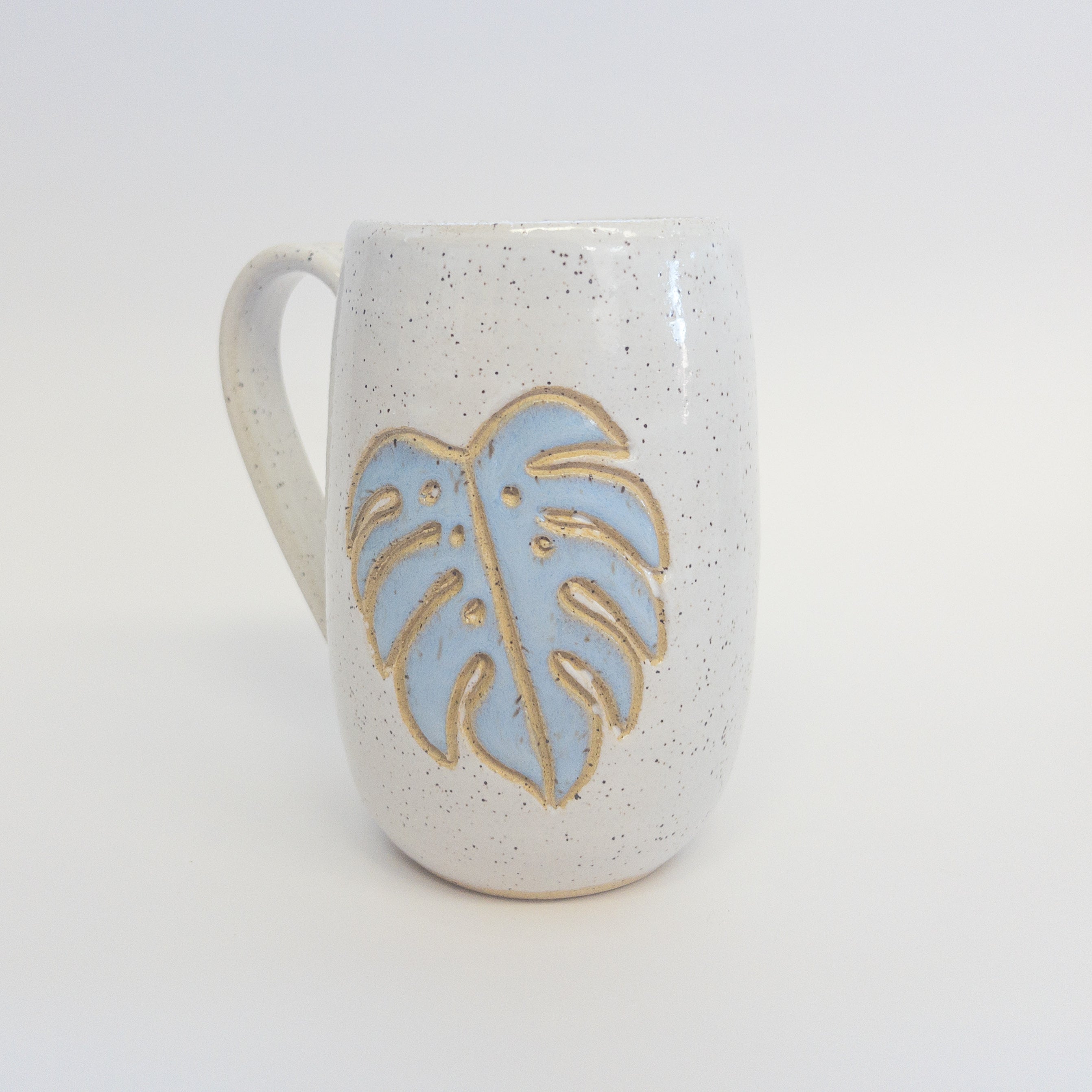 Pottery for Peace | Speckled Blue Monstera Mug