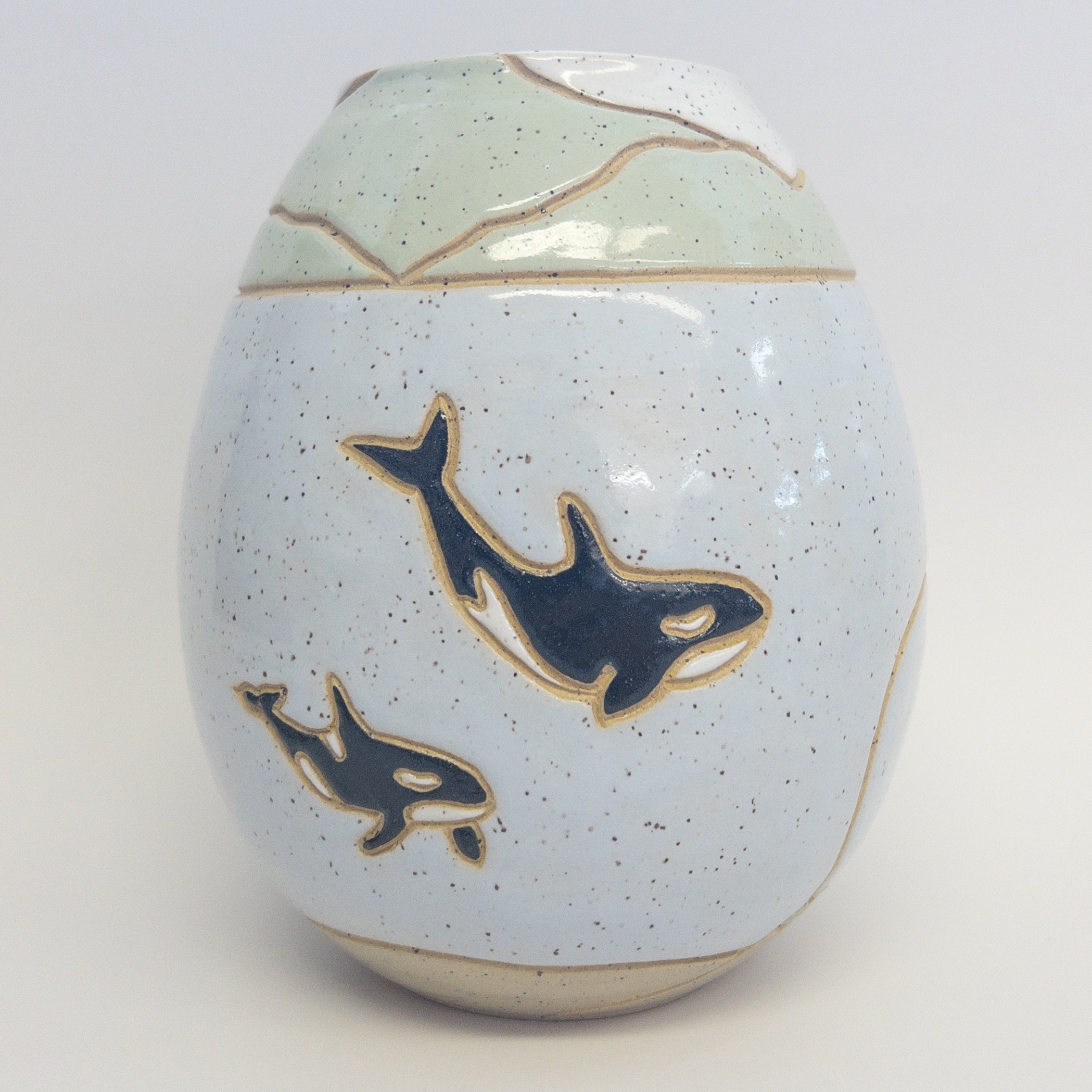 Pottery for Peace | Large Orca Scene Vase