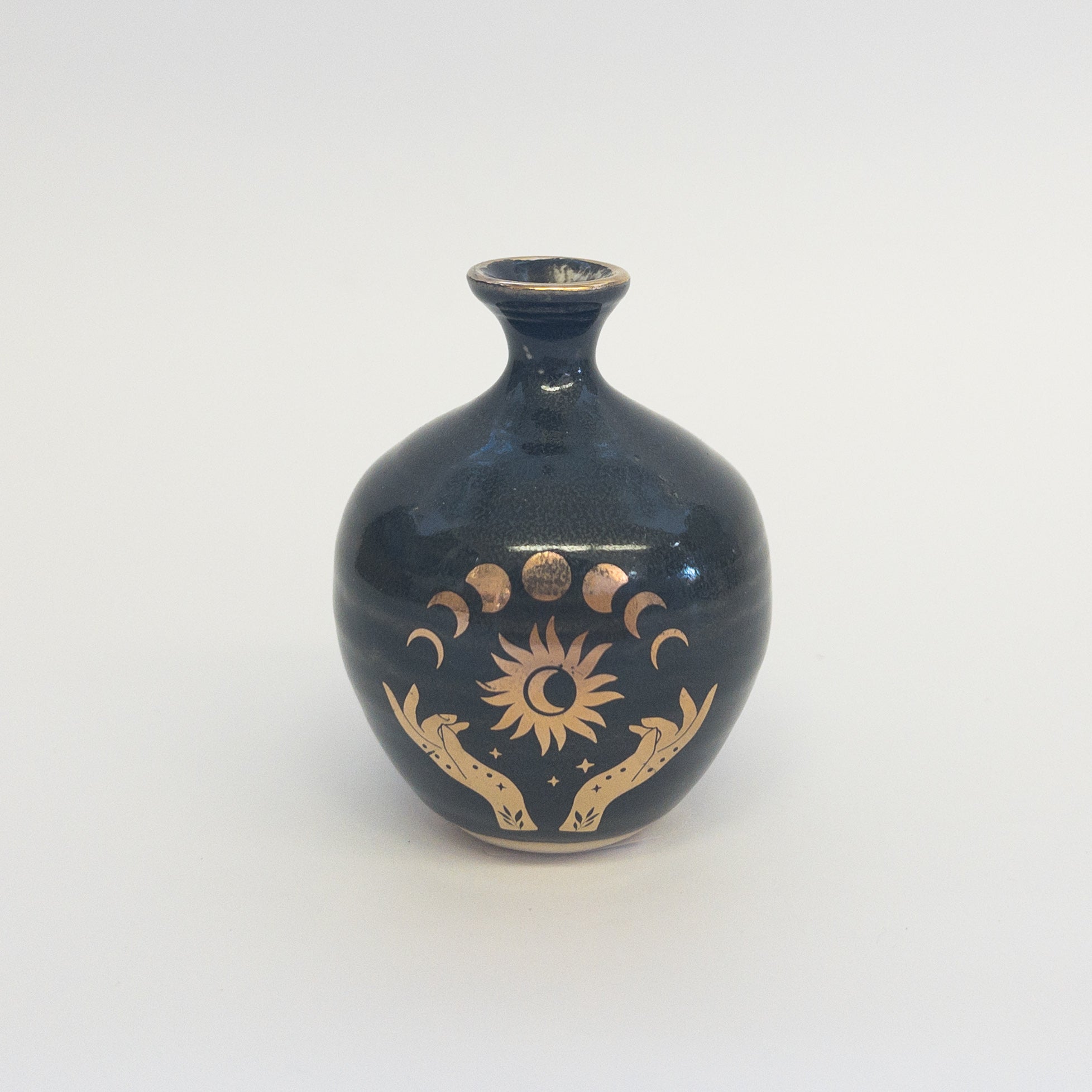 Pottery for Peace | Glossy Black Mini Vases