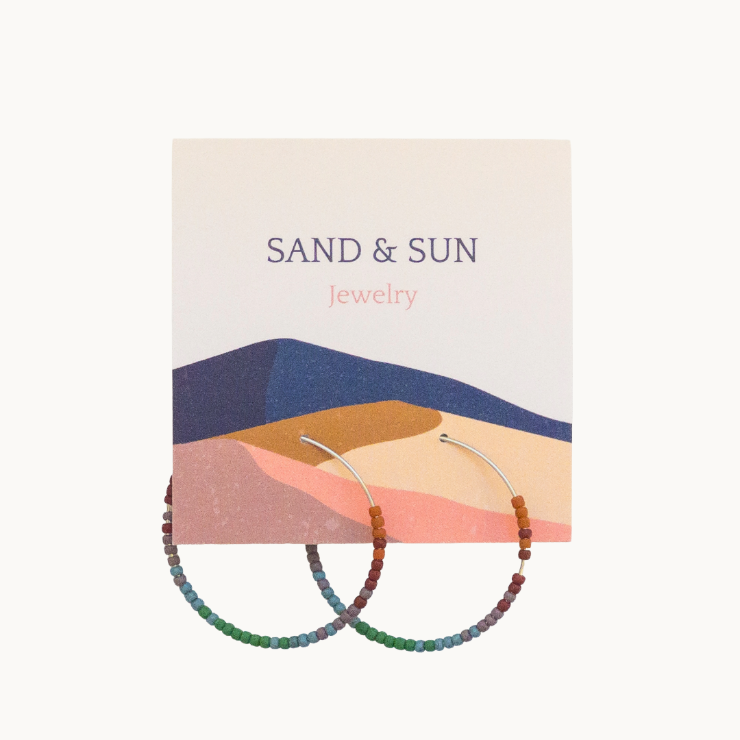Sand and Sun | Beaded Hoop Earrings