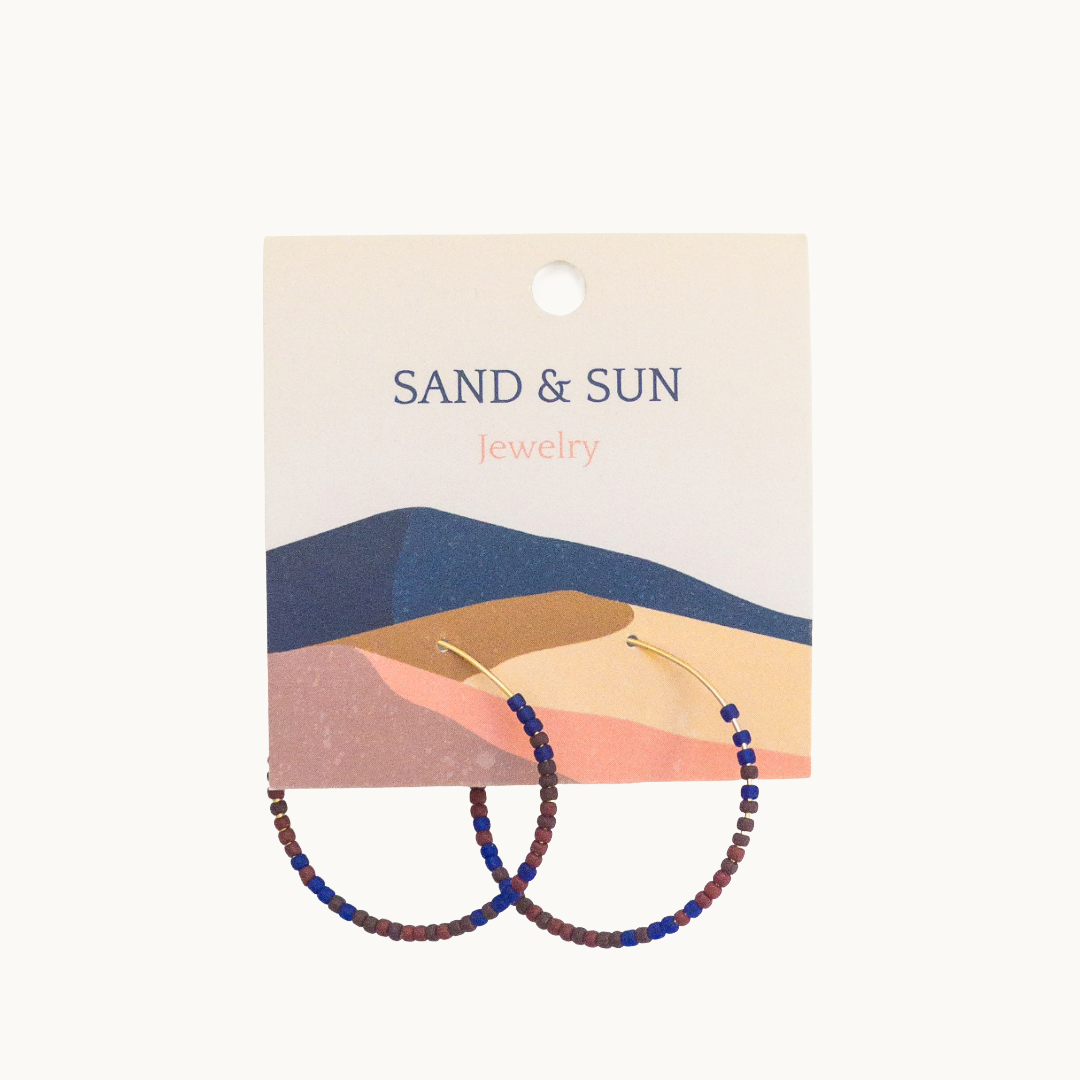 Sand and Sun | Beaded Hoop Earrings