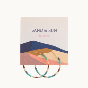 Sand and Sun | Beaded Hoop Earrings
