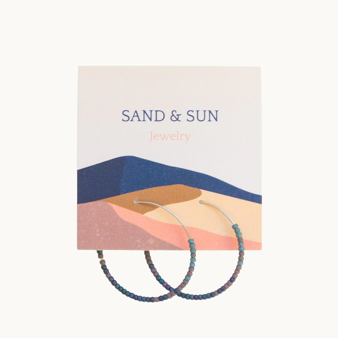 Sand and Sun | Beaded Hoop Earrings