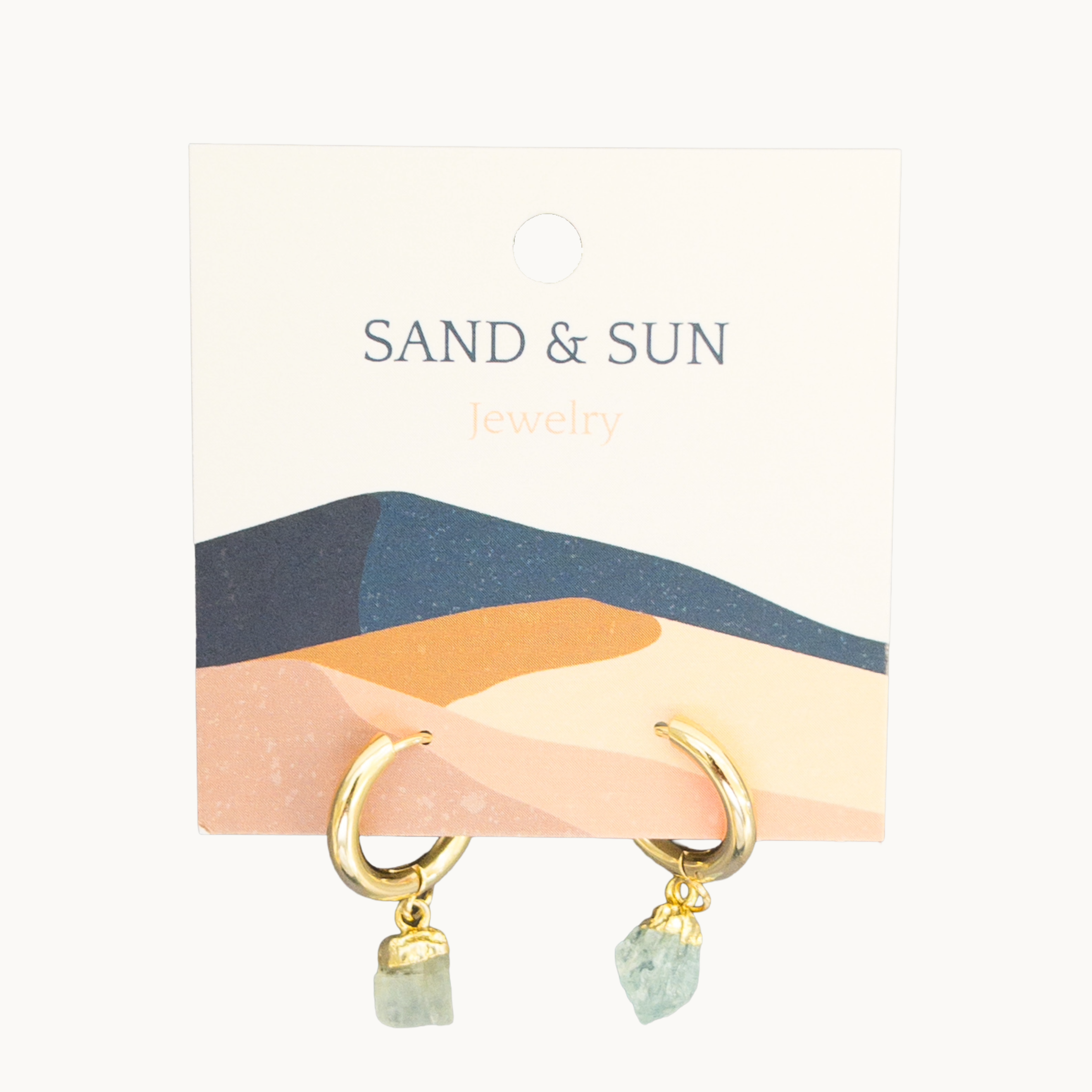 Sand and Sun | Raw Gemstone Huggies