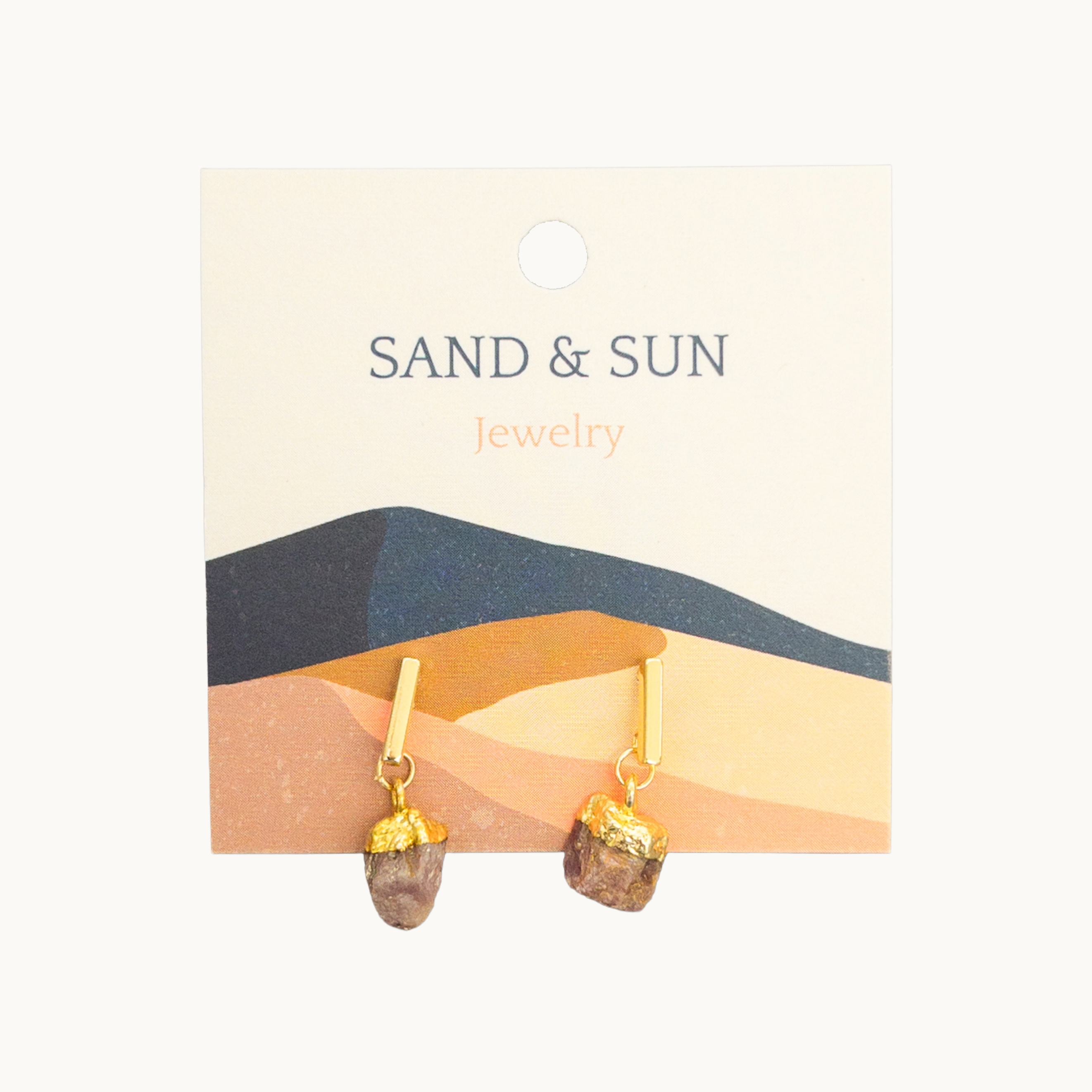 Sand and Sun | Raw Gemstone Studs