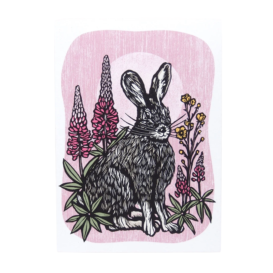 Hawk & Rose Press | "Hare and Lupins" Card