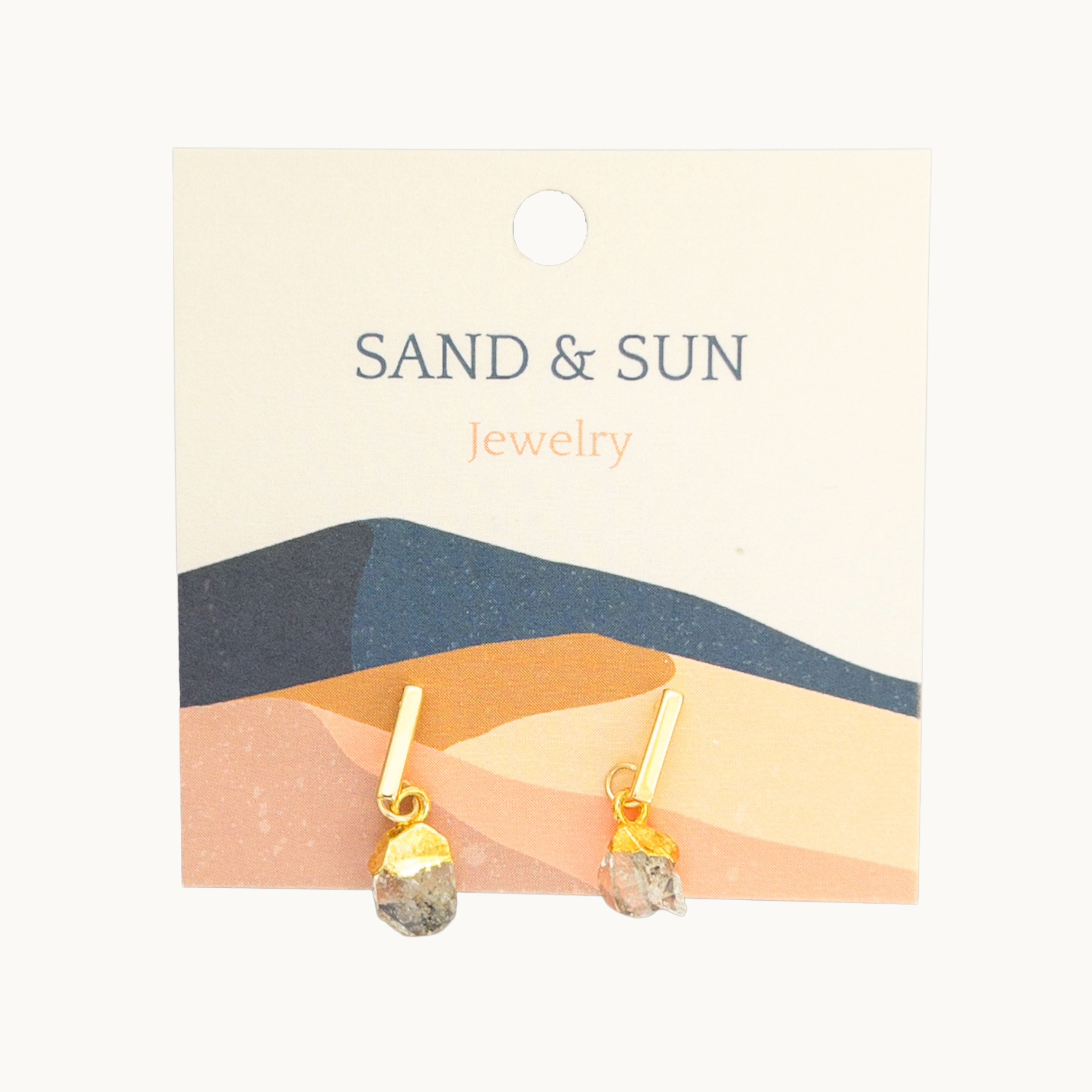 Sand and Sun | Raw Gemstone Studs