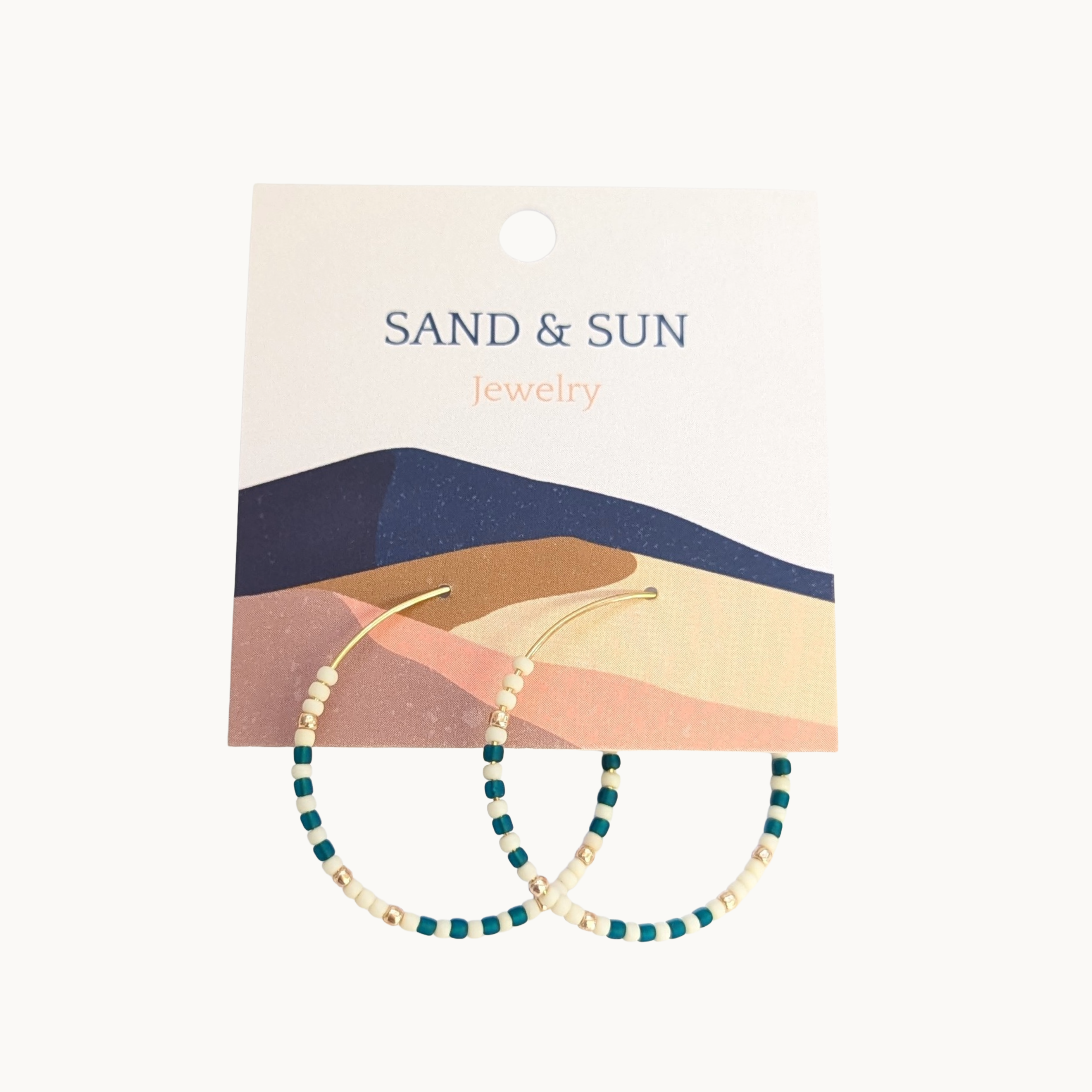 Sand and Sun | Beaded Hoop Earrings