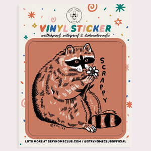 Stay Home Club | "Scrappy Raccoon" Vinyl Sticker