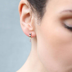 Silk Purse Sow's Ear "Rainbow Zigzag" Drop Earrings